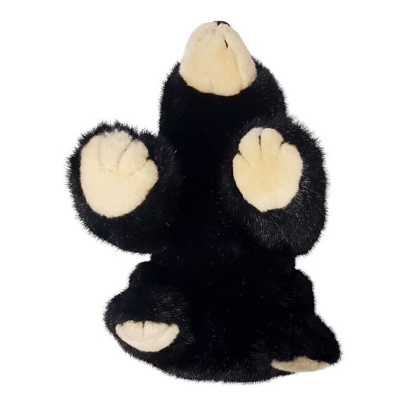 Vintage Forest Black Bear Plush Furry Stuffed Animal 2002 Toy Lovey 13" - Picture 5 of 9